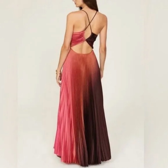 ALC Ariya Accordion Pleated Maxi Dress Ombré Dress - Size 2 (EUC) - Picture 3 of 12